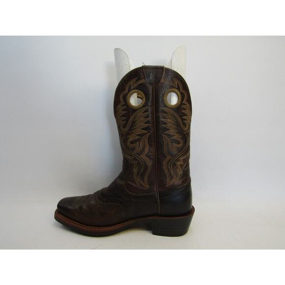 Ariat Mens Size 9 EE Brown Leather Buckaroo Stockman Cowboy Western Boots main image 11